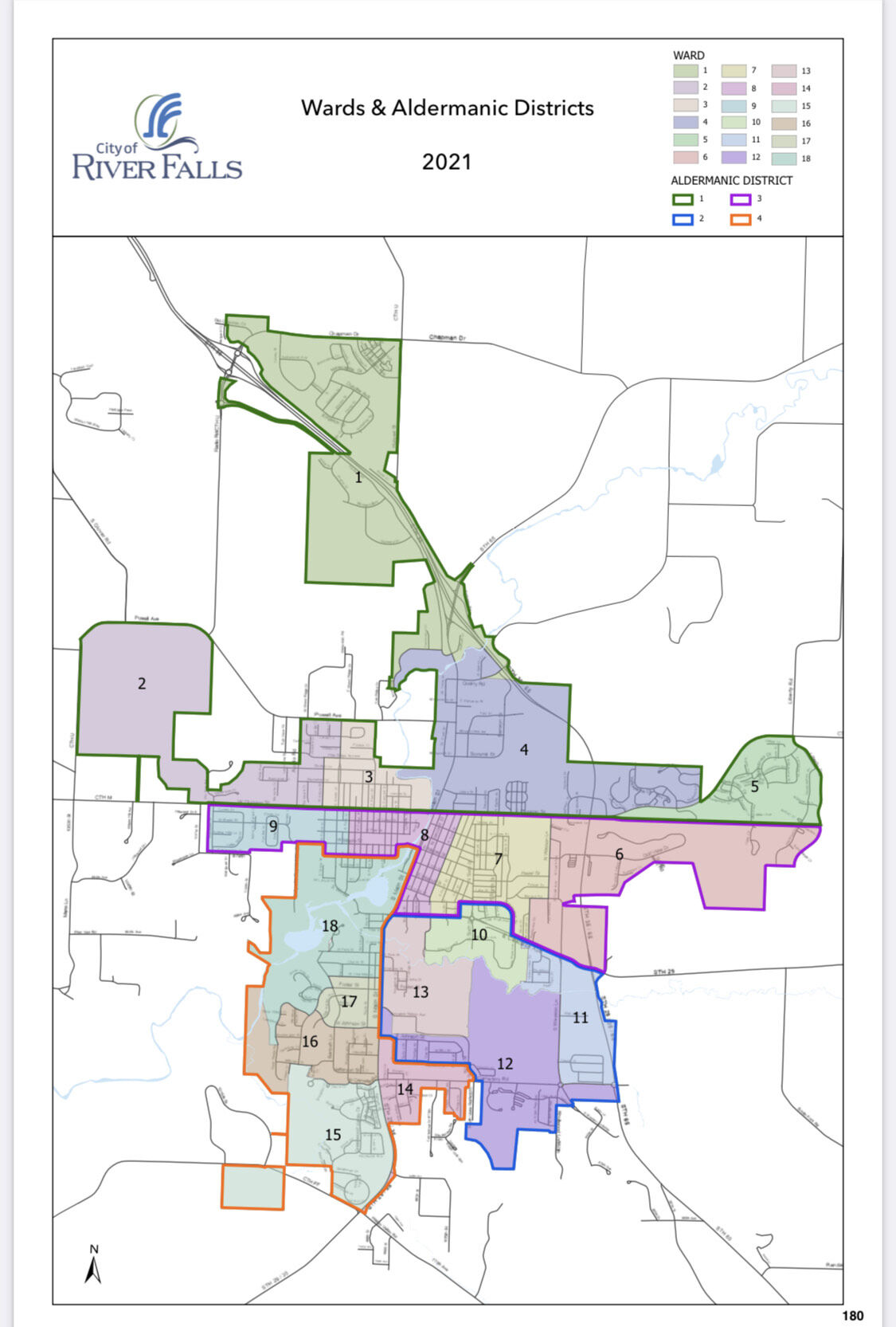 River Falls wards and aldermanic districts 2021